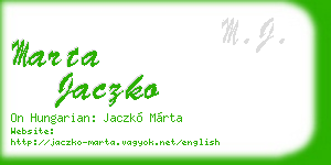 marta jaczko business card